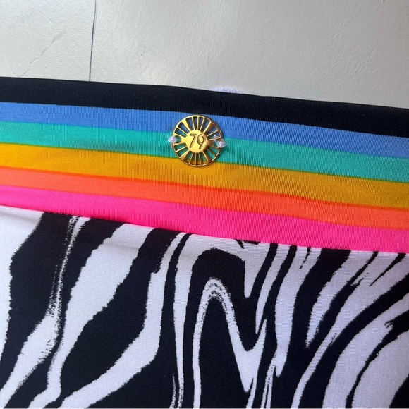 New Sunshine 79 Two Piece Bikini Set Black and White Zebra Print Women's Size 12 - Picture 7 of 11